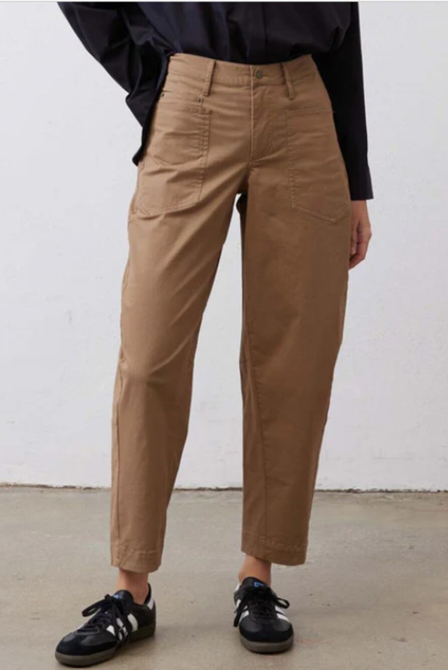 Ruti Slouchy Soft Twill Pants, Light Roast Brown, Size 2, NEW